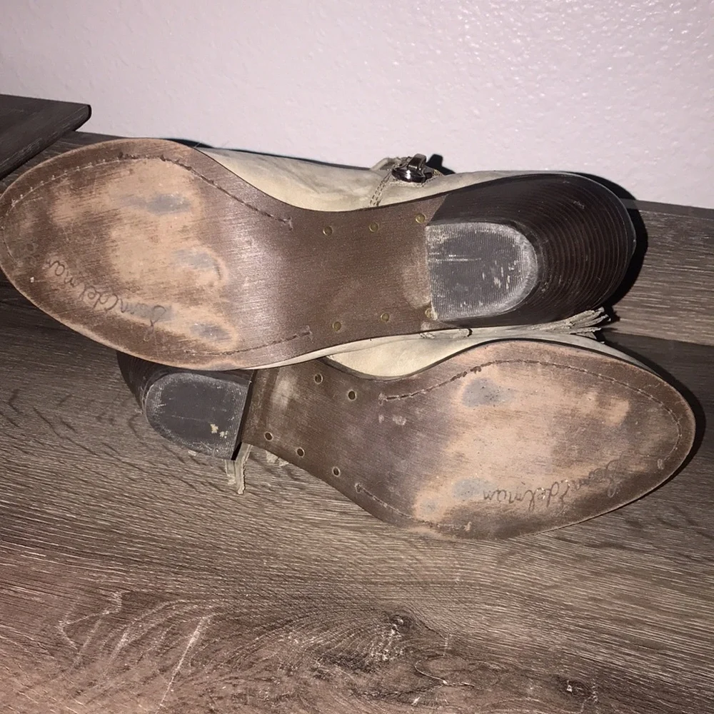 SAM EDELMAN Gray Leather Fring Ankle booties. - Picture 7 of 7